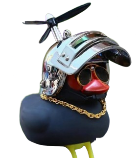 Rață galbenă/neagră , tip accesoriu pentru mâner (8x9cm)