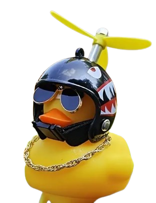 Rață galbenă/neagră , tip accesoriu pentru mâner (8x9cm)