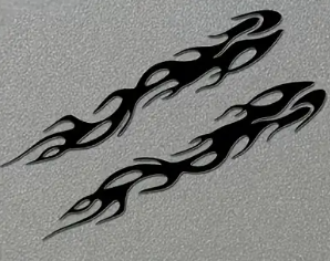 Stickere reflectorizante cu flăcări (20.5x7.5cm)