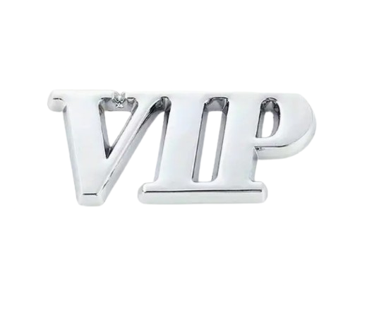 Sticker metalic VIP 3D in relief (Argintiu/auriu)