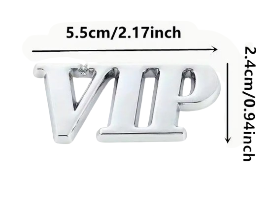 Sticker metalic VIP 3D in relief (Argintiu/auriu)