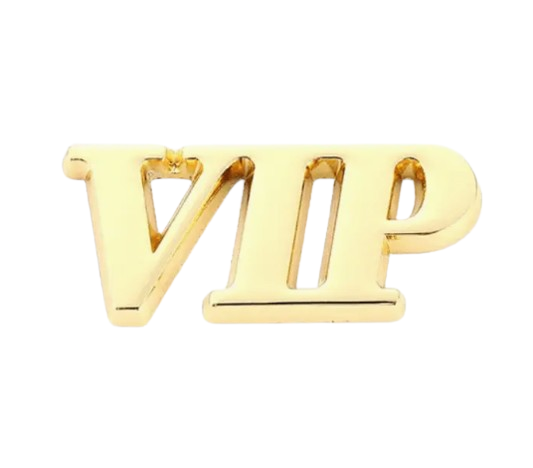Sticker metalic VIP 3D in relief (Argintiu/auriu)