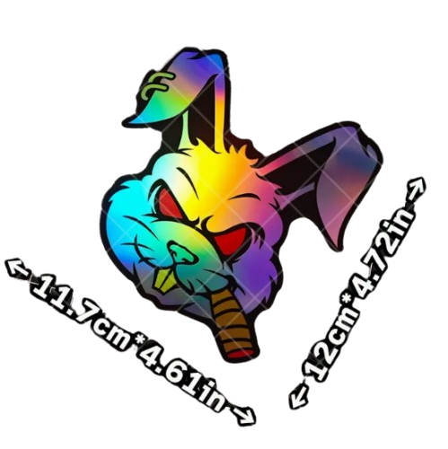 Sticker cu iepure neon colorat (11.7x12cm)